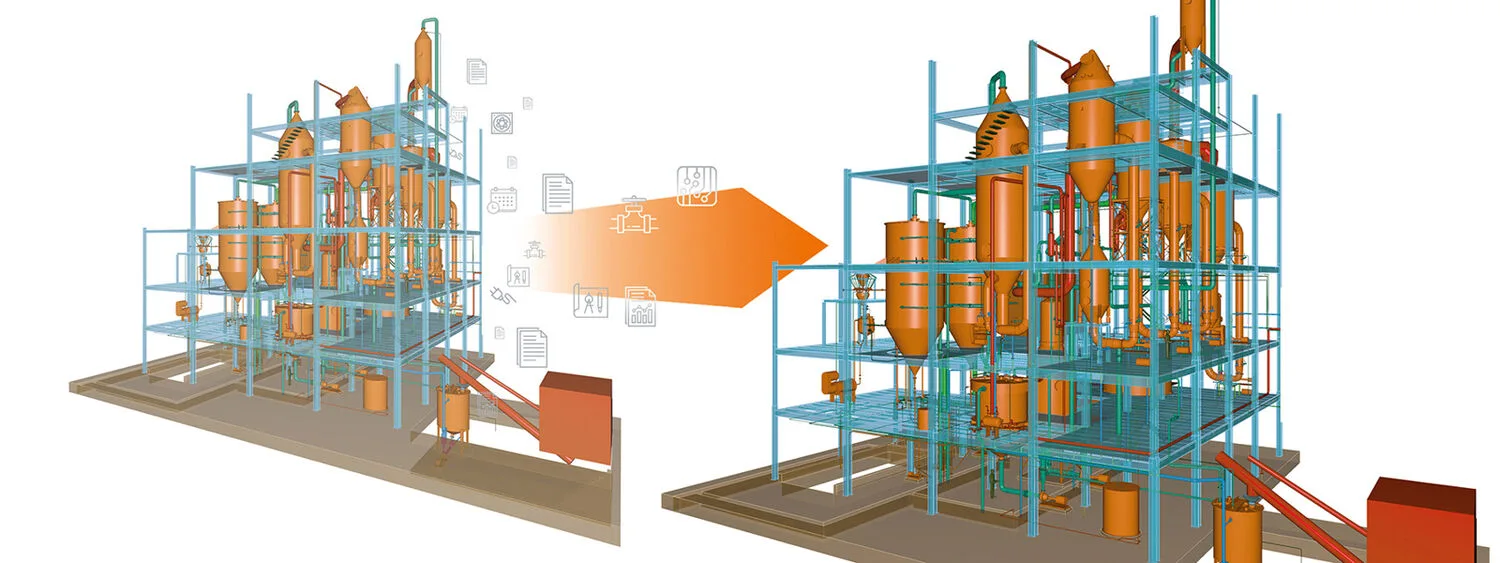 Plant 3D CAD model copied to the right
