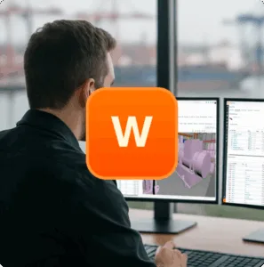 man watching the screen