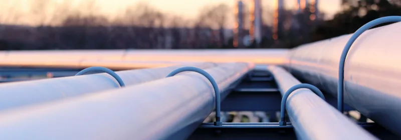 Pipes in industrial plant facility