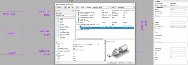 Smart P&ID Cadmatic software print screen
