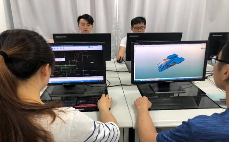 Students at their workstations