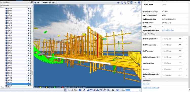 Status of objects 3D