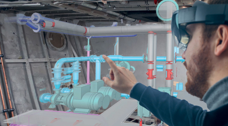 Example of using a 3D model in CADMATIC eShare for MS HoloLens at a production site