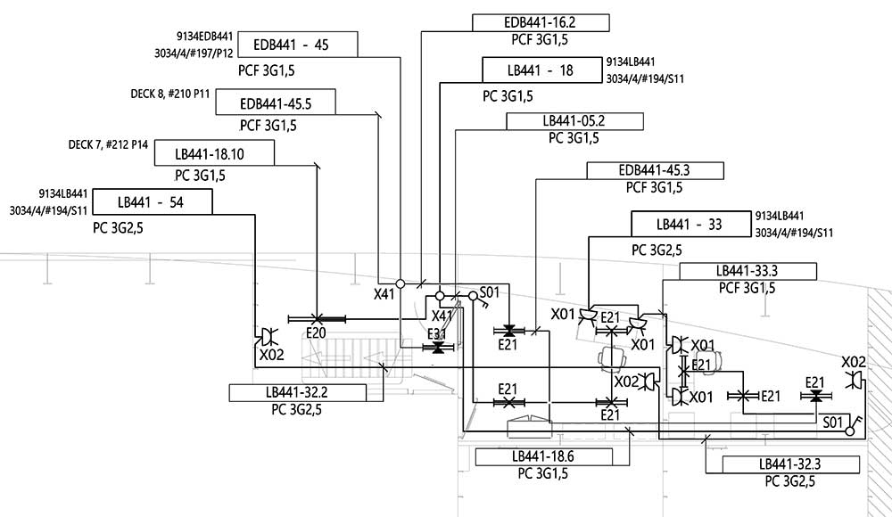 Lightning arrangement drawing