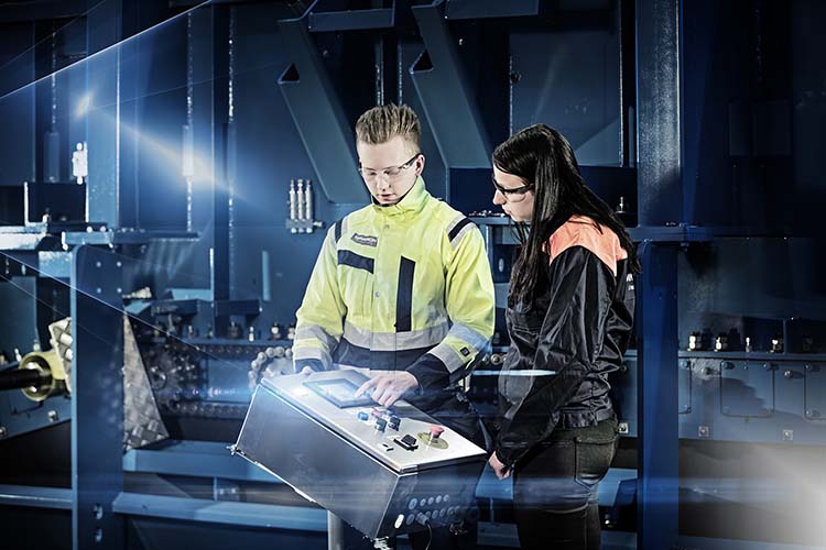 Man and woman in factory