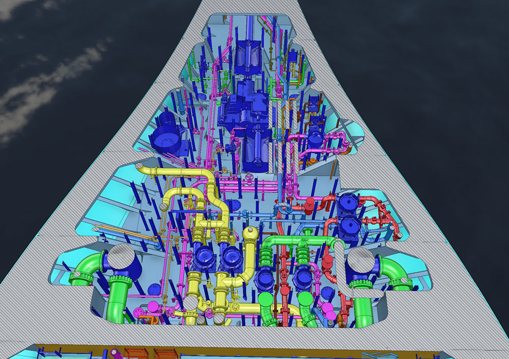 3D ship model detail