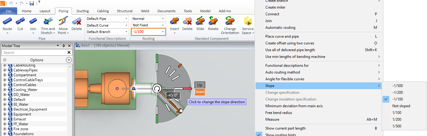 Improved pipe routing UI