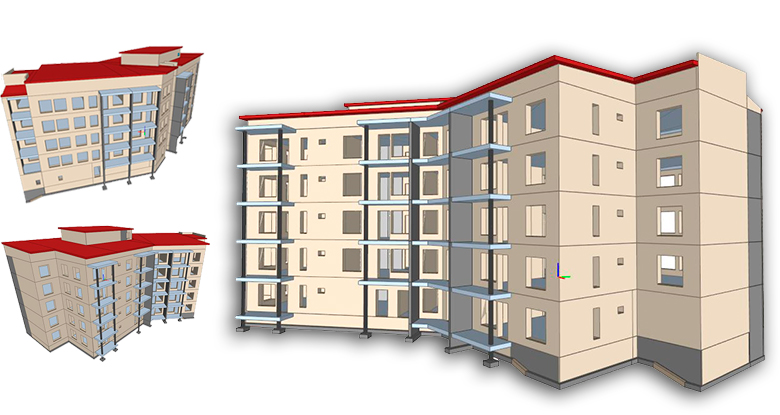 Elementtitalon 3D-malleja.