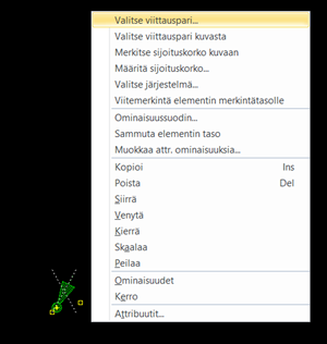 Nousuviittaukset CADMATIC Electrical -ohjelmistossa.
