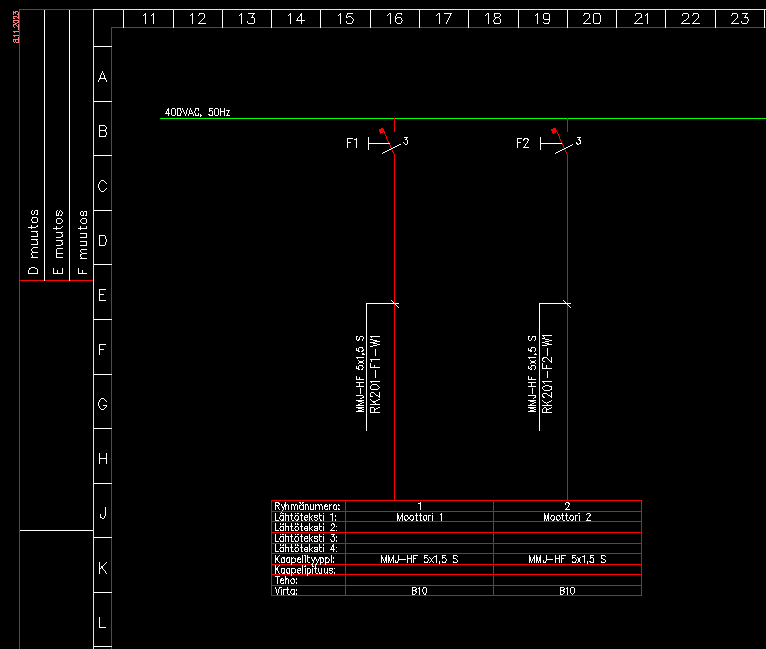 Pääkaavio CADMATIC Electricalissa.