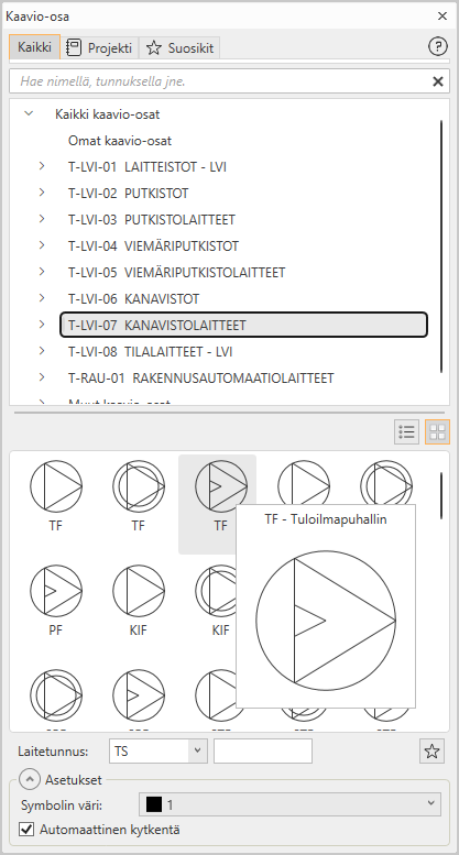Kaavioiden symbolit perustuvat nyt RT-103684 -kortin piirrosmerkkeihin.