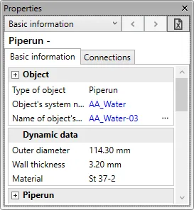 By changing the specification you can view pipeline data dynamically in Cadmatic version 2025H2