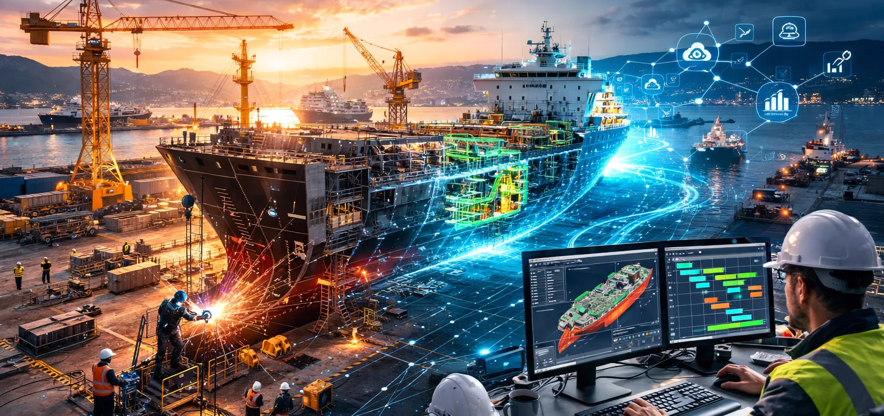 Image depicting how the next shipbuilding race will be won with software